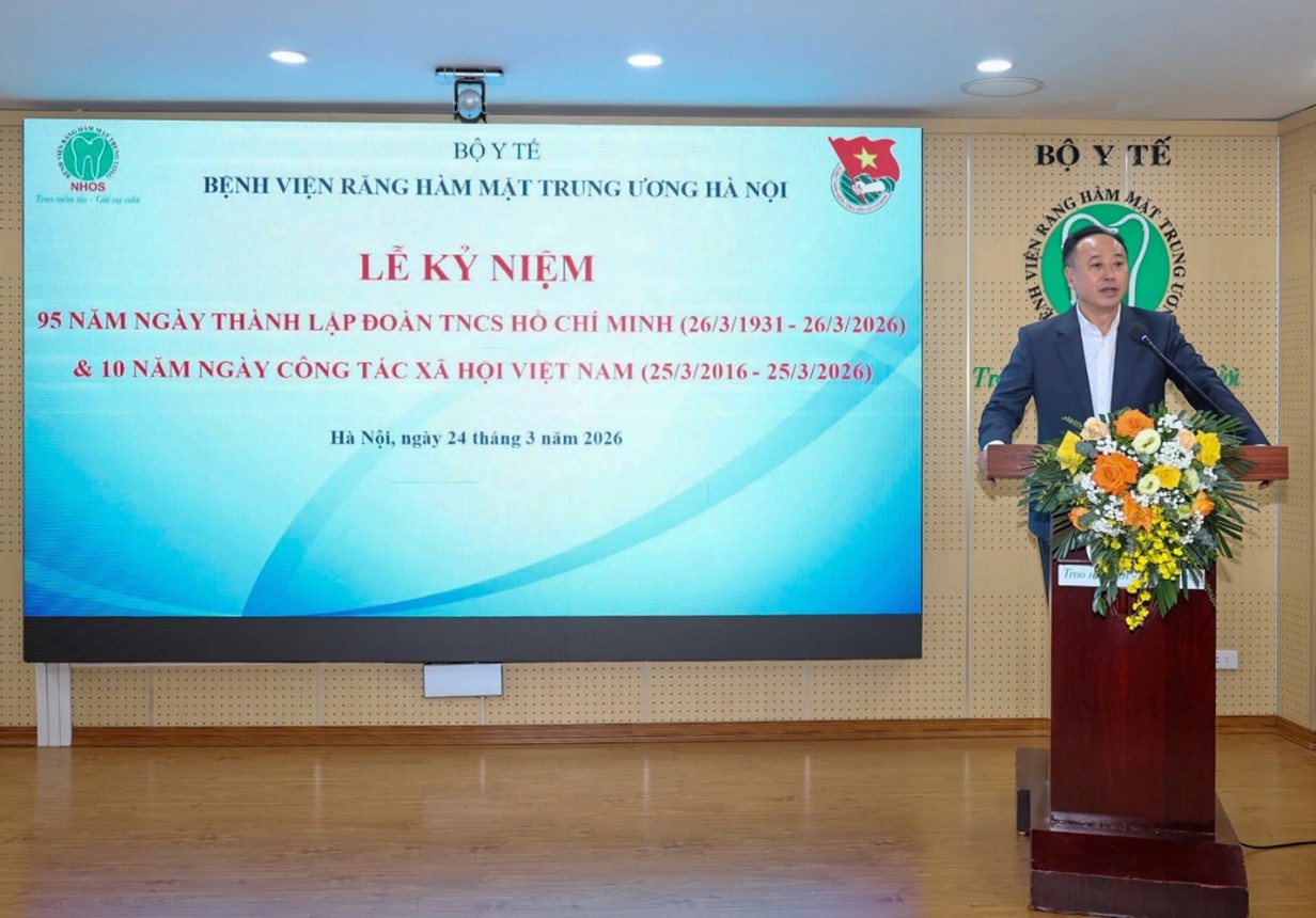 PGS.TS Trần Cao Bính, Bí thư Đảng ủy, Giám đốc bệnh viện phát biểu