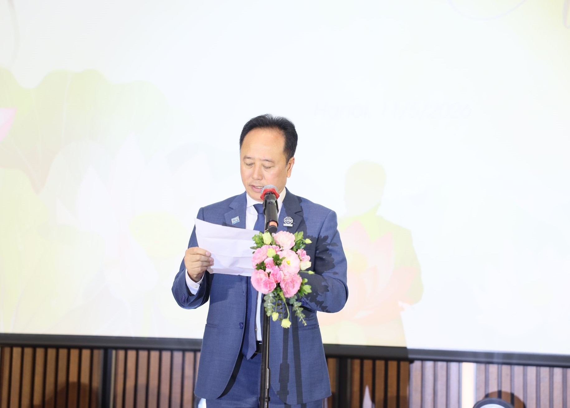 PGS.TS Trần Cao Bính, tân chủ tịch APDF phát biểu