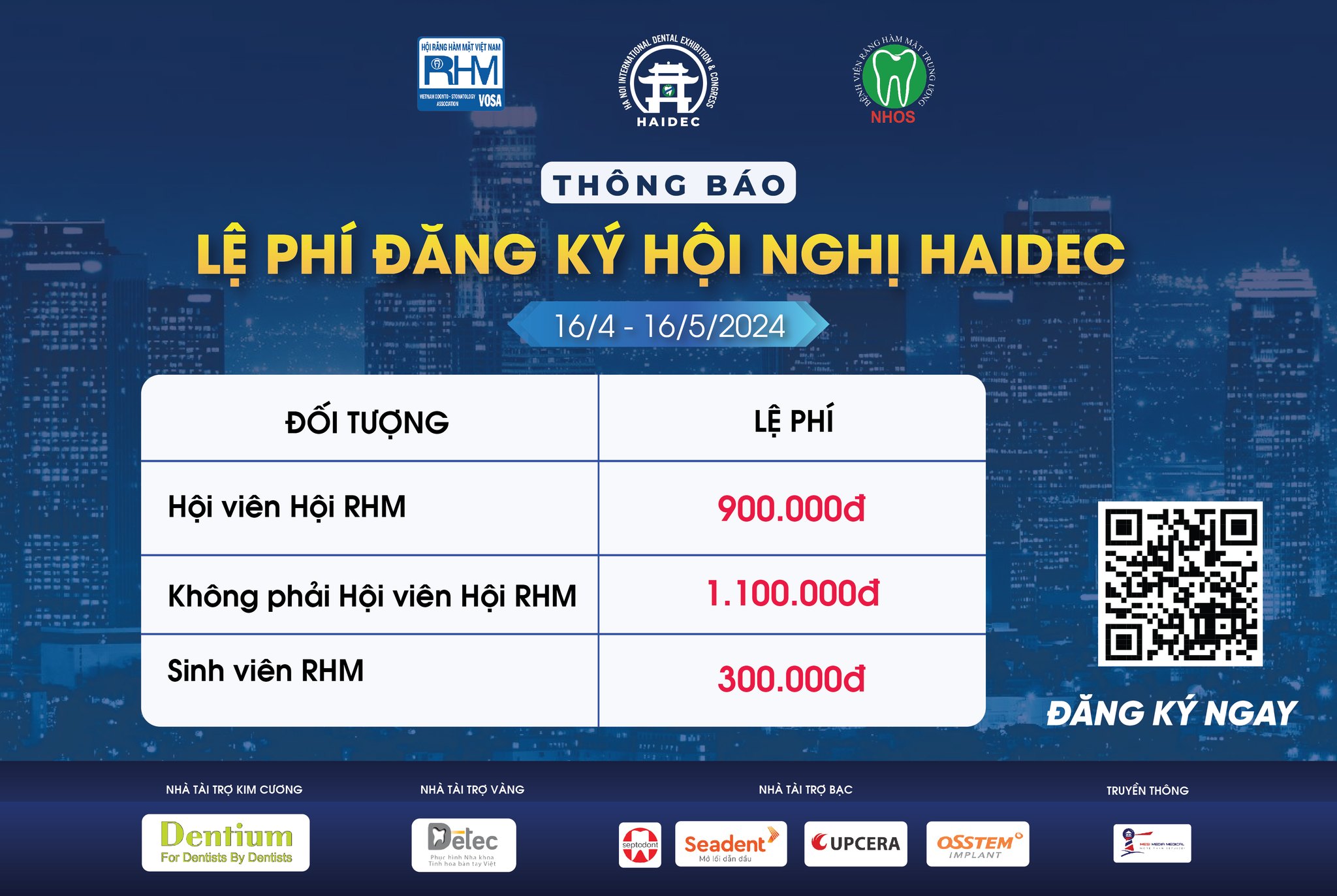 THÔNG BÁO LỆ PHÍ ĐĂNG KÝ HỘI NGHỊ HAIDEC 2024