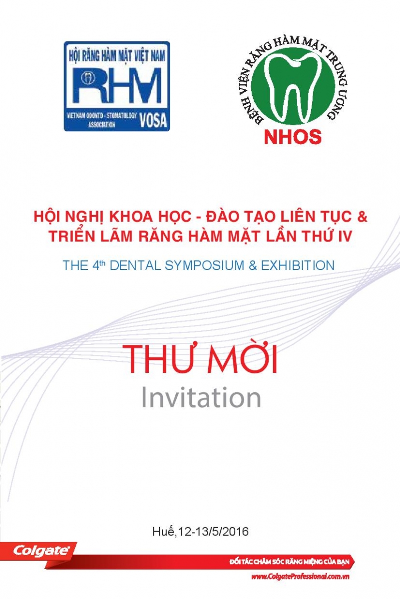 THƯ MỜI HỘI NGHỊ KHOA HỌC VÀ ĐÀO TẠO LIÊN TỤC & TRIỂN LÃM RĂNG HÀM MẶT LẦN THỨ IV