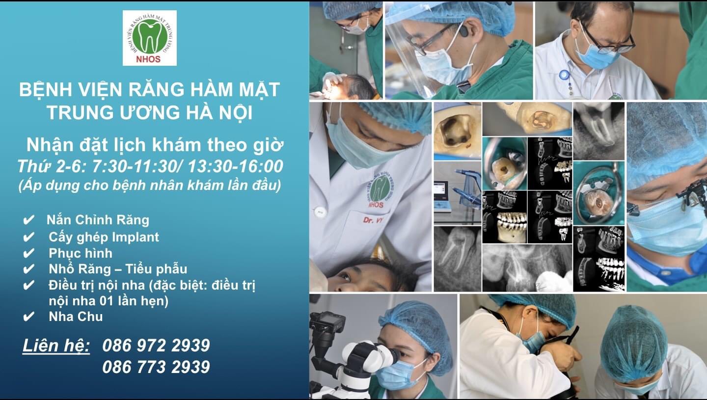 BỆNH VIỆN RĂNG HÀM MẶT TRUNG ƯƠNG HÀ NỘI NHẬN ĐẶT LỊCH KHÁM THEO GIỜ